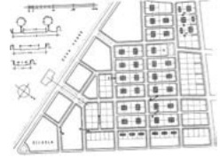 Figura 1. Barrio Obrero El Centenario, 1938. Fragmento Plano del sector central Tomado de “KARL BRUNNER (1887-1960) o el urbanismo como ciencia del detalle.”